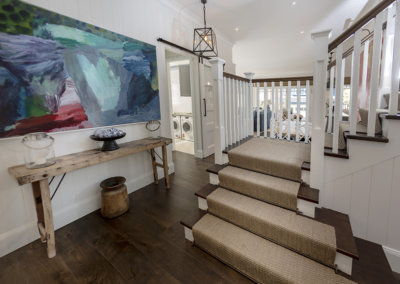 Staircase and entrance of newly designed Hamptons style extension