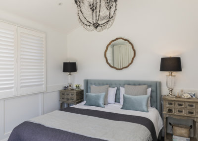 Master bedroom of house extension with architectural details